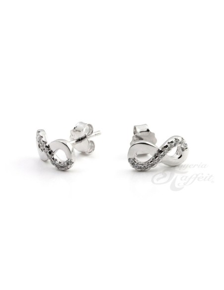 Pendientes Infinito con Circonitas en Plata