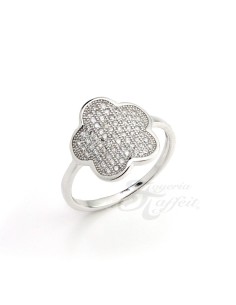 Anillo Flor Circonitas Plata