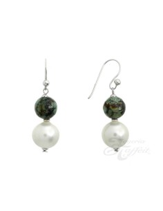 Pendientes Largo Turquoise Perlas Orquidea