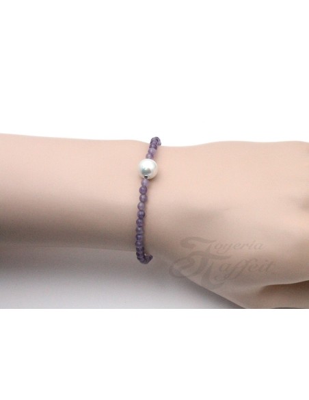 Pulsera Señora Perlas Orquidea, Amatista, 46247