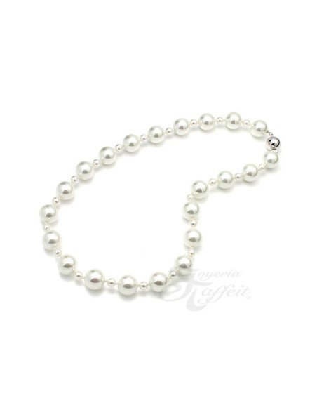 Collar Señora Perlas Orquidea,  Blanco, 46009
