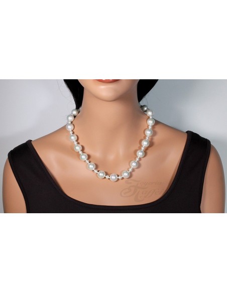 Collar Señora Perlas Orquidea,  Blanco, 46009