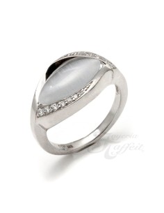 Anillo Cristal Gris Circonitas Plata