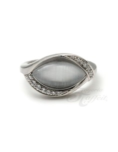 Anillo Cristal Gris Circonitas Plata 2