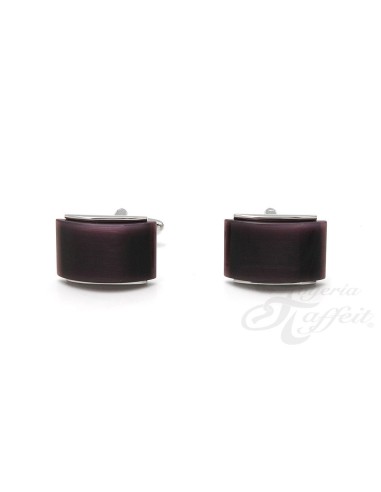 Gemelos Acero Caballero, Rectangular Morado, TF278
