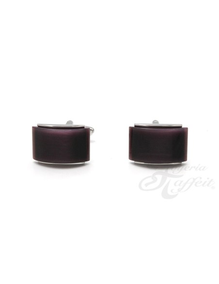 Gemelos Acero Caballero, Rectangular Morado, TF278
