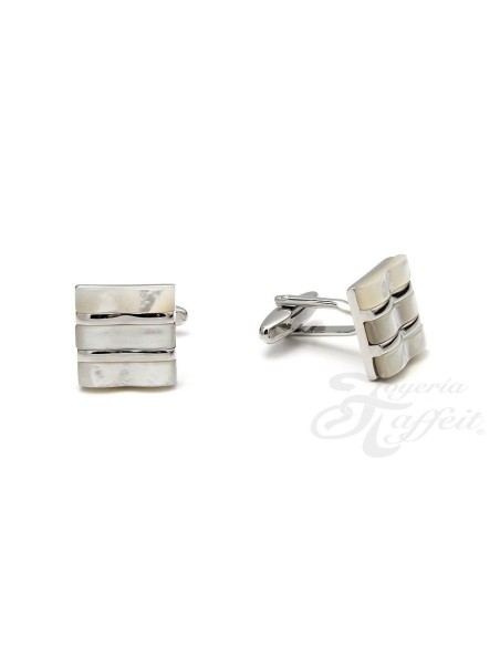 Gemelos Acero Caballero, Cuadrado Blanco, TF292