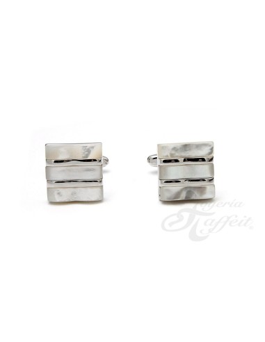 Gemelos Acero Caballero, Cuadrado Blanco, TF292