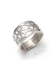 Anillo Recortes Triangular, Plata