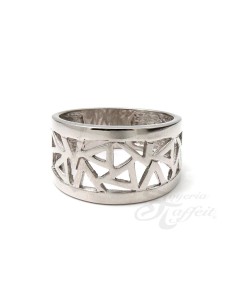 Anillo Recortes Triangular, Plata 2