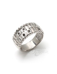 Anillo Recortes Rectangular en Plata