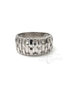 Anillo Recortes Rectangular en Plata 2