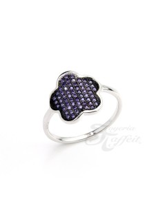 Anillo Flor Circonitas Plata 2