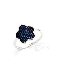 Anillo Flor Circonitas Plata 2