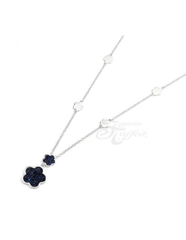 Conjunto Plata, Pendientes y Colgante Flores Circonitas, JU2847/04