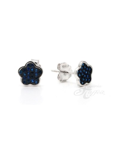 Conjunto Plata, Pendientes y Colgante Flores Circonitas, JU2847/04