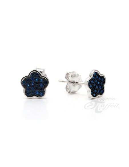 Conjunto Plata, Pendientes y Colgante Flores Circonitas, JU2847/04