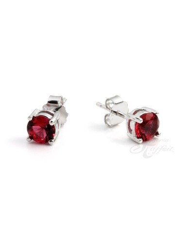 Pendientes Cristal Color Grande en Plata