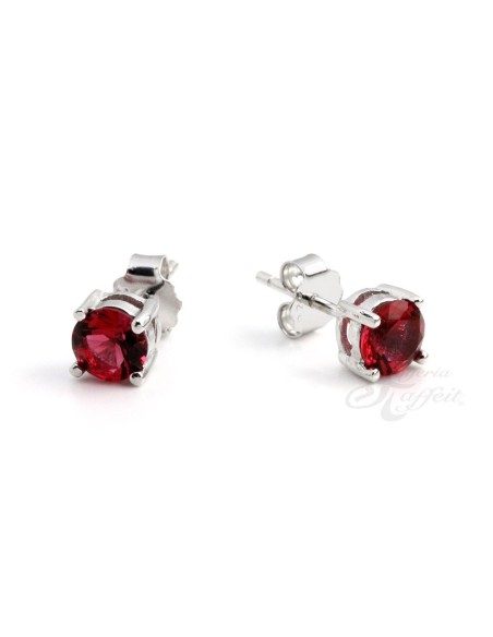 Pendientes Cristal Color Grande en Plata