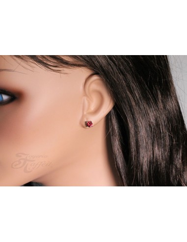 Pendientes Cristal Color Grande en Plata