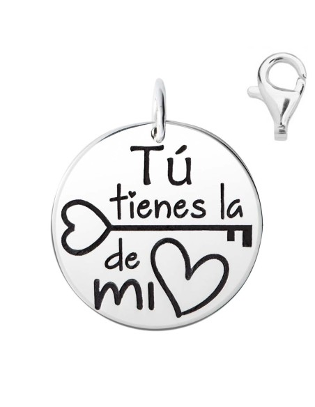 Colgante Dije Plata Llave de mi Corazón, Silver Diez