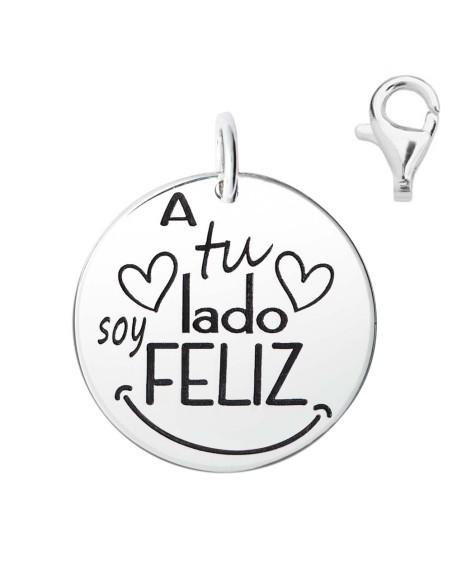 Colgante Dije Plata Soy Feliz, Silver Diez