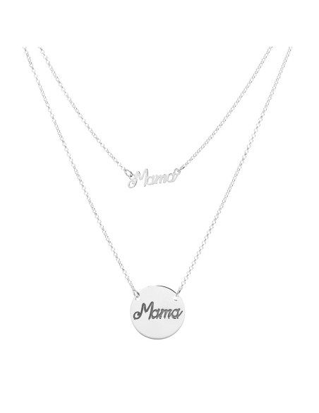 Colgante Doble Mama en Plata