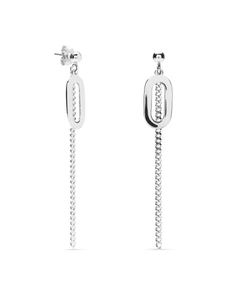 Pendientes Cadena Lisos en Plata