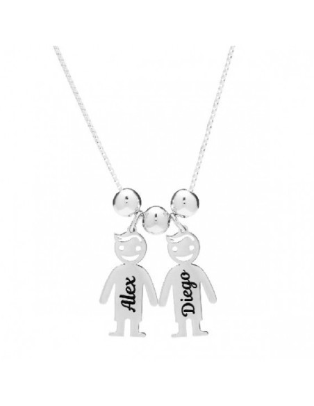 Colgante 2 Niños Personalizados con Nombres