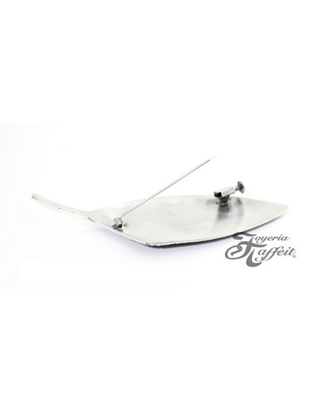 Broche Plata Simeltech, Hoja Pigmento Azul, 0114255