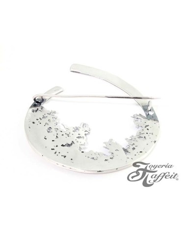 Broche Plata Simeltech, Circulo Pigmento Gris, 0114236X-7