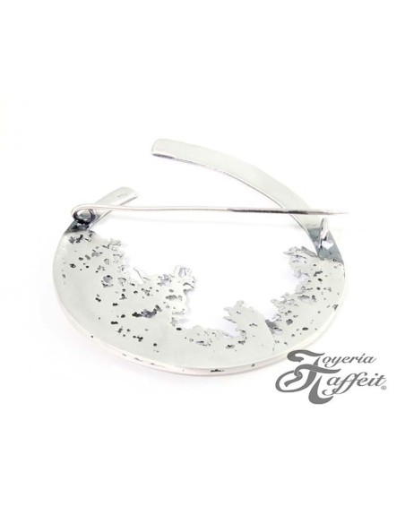 Broche Plata Simeltech, Circulo Pigmento Gris, 0114236X-7