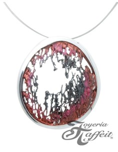 Colgante Plata Simeltech, Pigmento Rosa y Rojo, 0116245P-1