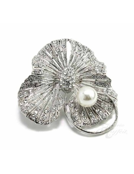 Broche Señora Rodio y Circonitas, Flor