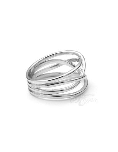 Anillo Entrelazado Por Cuatro en Plata