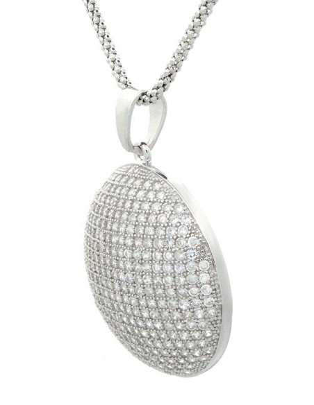 Colgante Señora Plata con Rodio y Circonitas, PE-10622-W