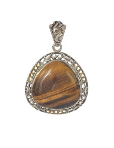 Colgante Señora Plata Envejecida, Ojo de Tigre