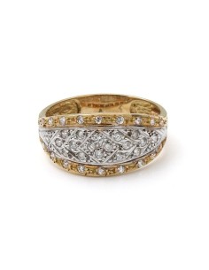 Anillo Oro Señora Bicolor con Circonitas, mrj131 2