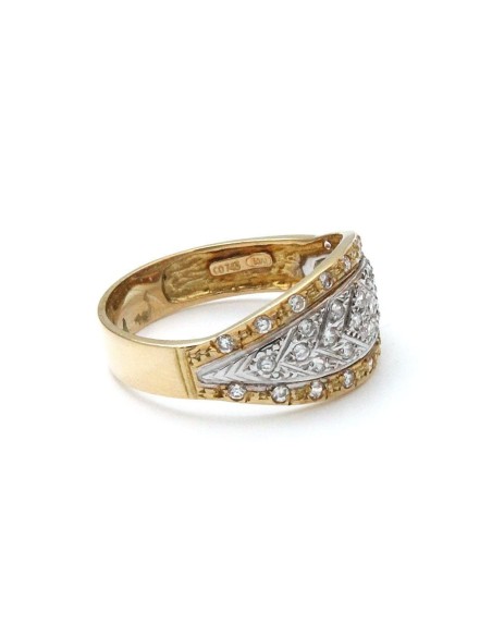 Anillo Oro Señora Bicolor con Circonitas, mrj131