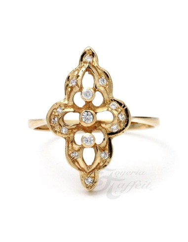 Anillo Oro Señora, con Circonitas, cli2