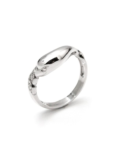 Anillo Oro Blanco Señora, con Circonitas, ped71