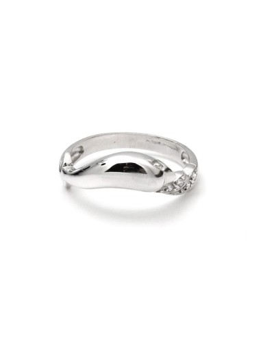 Anillo Oro Blanco Señora, con Circonitas, ped71