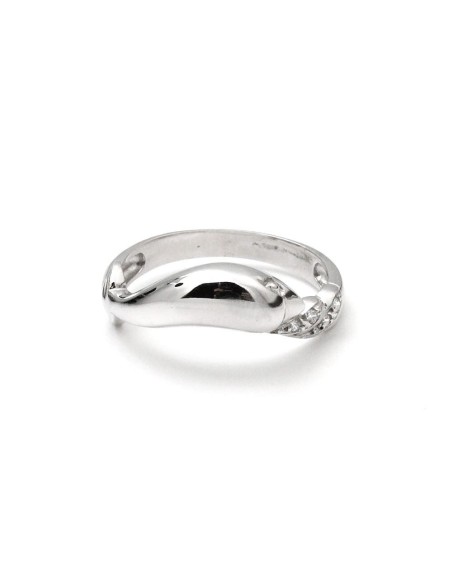 Anillo Oro Blanco Señora, con Circonitas, ped71