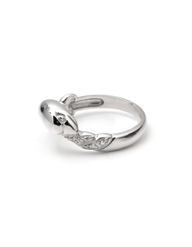 Anillo Oro Blanco Señora, con Circonitas, ped71