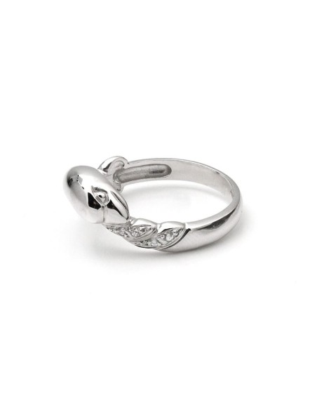 Anillo Oro Blanco Señora, con Circonitas, ped71