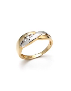 Anillo Oro Señora Bicolor Circonitas, cam904