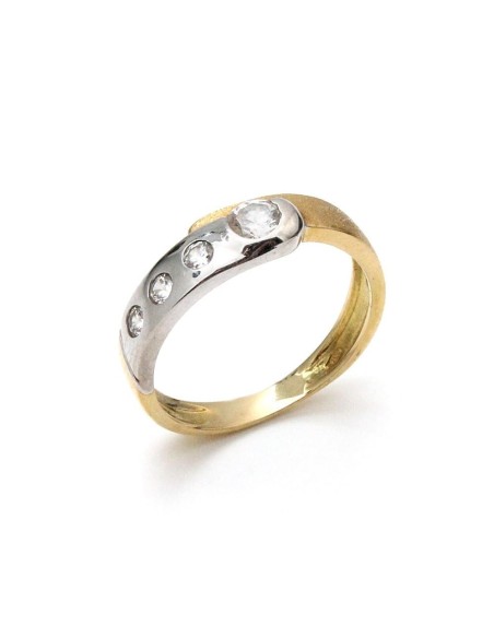 Anillo Oro Señora Bicolor Circonitas, gol321