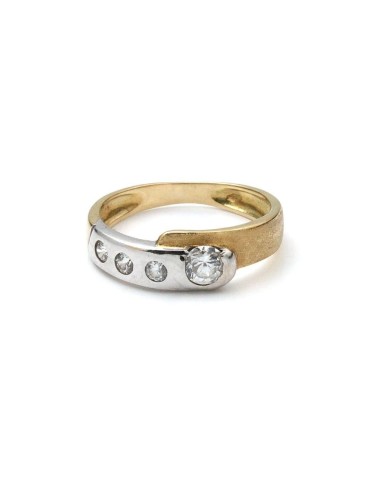 Anillo Oro Señora Bicolor Circonitas, gol321