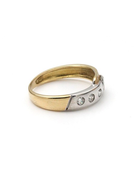 Anillo Oro Señora Bicolor Circonitas, gol321