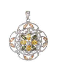 Colgante Señora Plata con Rodio y Circonitas de Colores